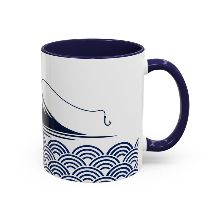 Japanese Mt. Fuji & Seigaiha Wave Mug – Minimal Japanese Art Coffee Cup