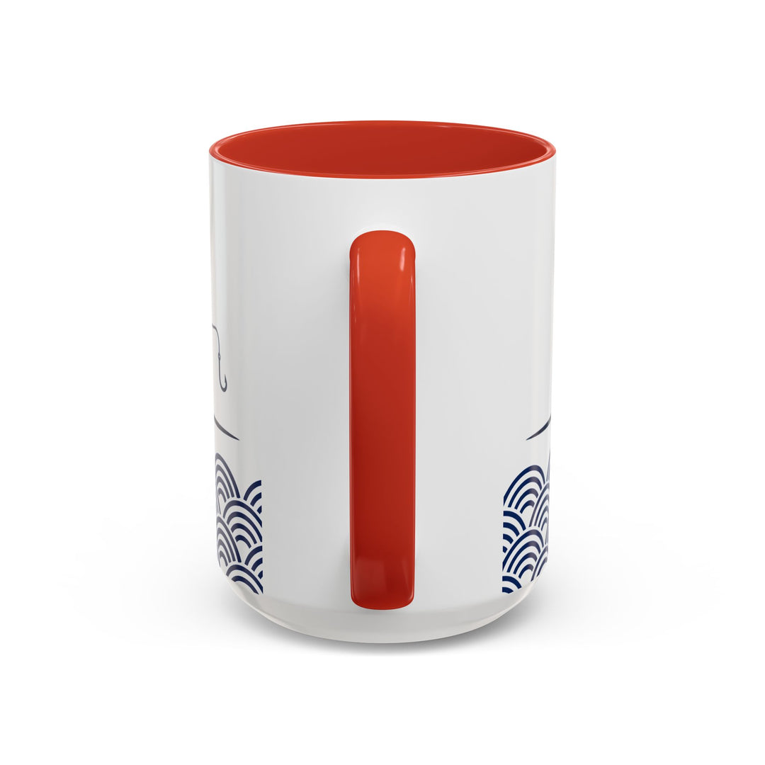 Japanese Mt. Fuji & Seigaiha Wave Mug – Minimal Japanese Art Coffee Cup