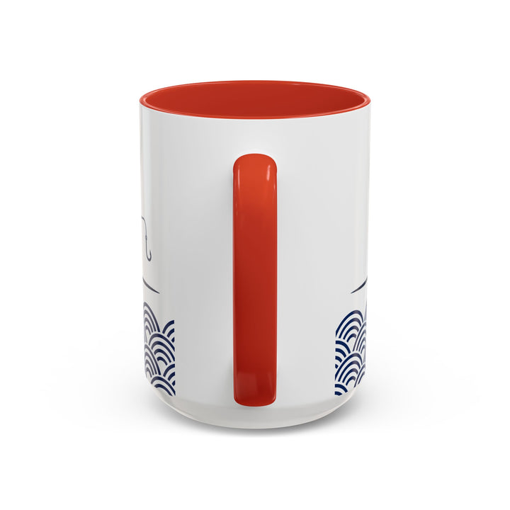 Japanese Mt. Fuji & Seigaiha Wave Mug – Minimal Japanese Art Coffee Cup