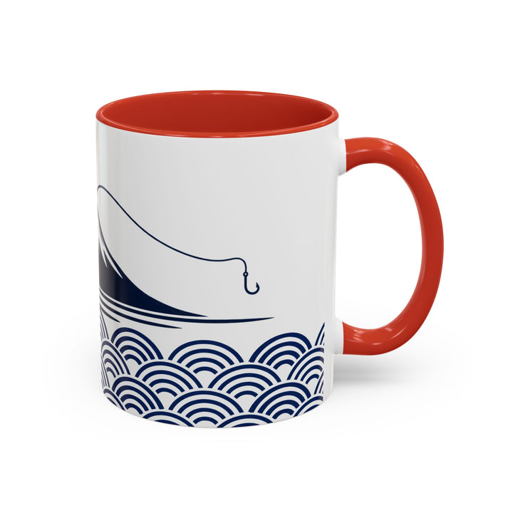 Japanese Mt. Fuji & Seigaiha Wave Mug – Minimal Japanese Art Coffee Cup