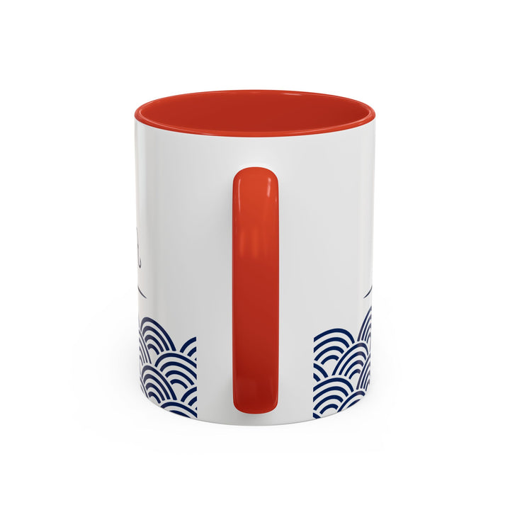 Japanese Mt. Fuji & Seigaiha Wave Mug – Minimal Japanese Art Coffee Cup