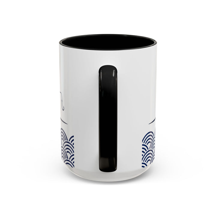 Japanese Mt. Fuji & Seigaiha Wave Mug – Minimal Japanese Art Coffee Cup