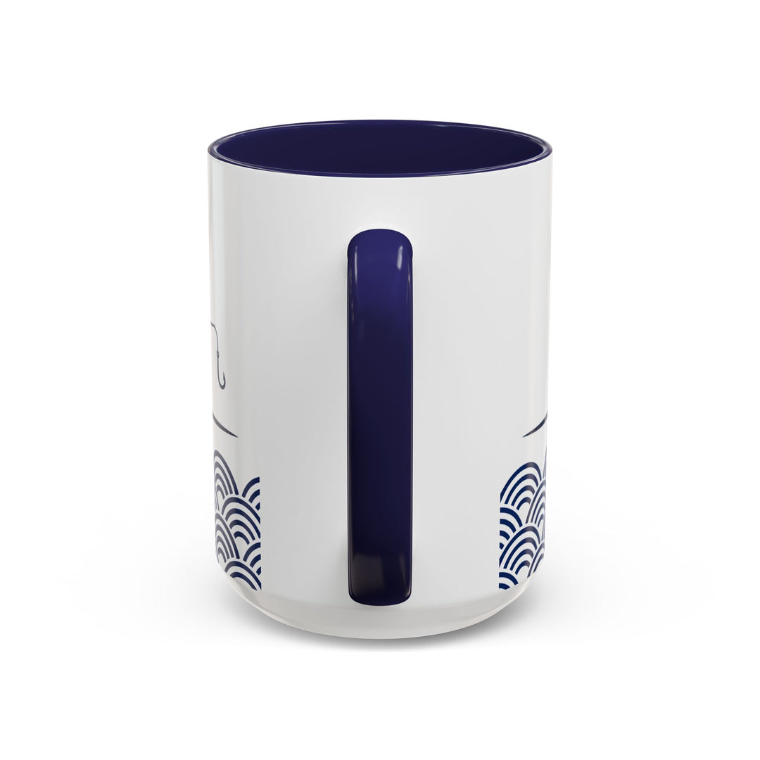 Japanese Mt. Fuji & Seigaiha Wave Mug – Minimal Japanese Art Coffee Cup
