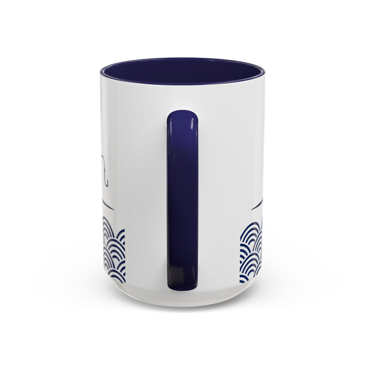 Japanese Mt. Fuji & Seigaiha Wave Mug – Minimal Japanese Art Coffee Cup